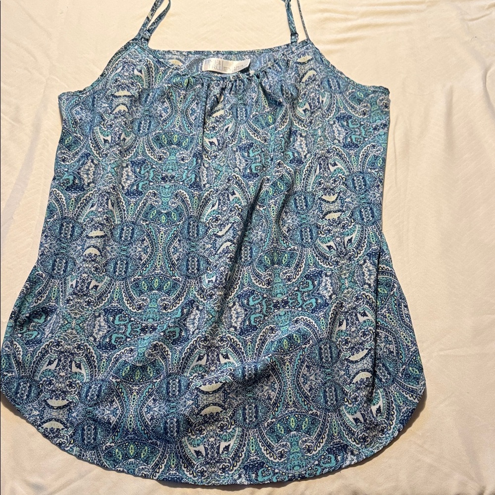 Time and Tru Blue and Green Paisley Camisole